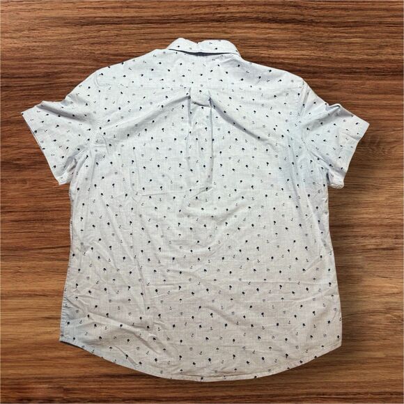 US Polo Assn. Short Sleeve Button Down Light Blue Palm Trees Shirt Mens Size XL - Picture 2 of 6